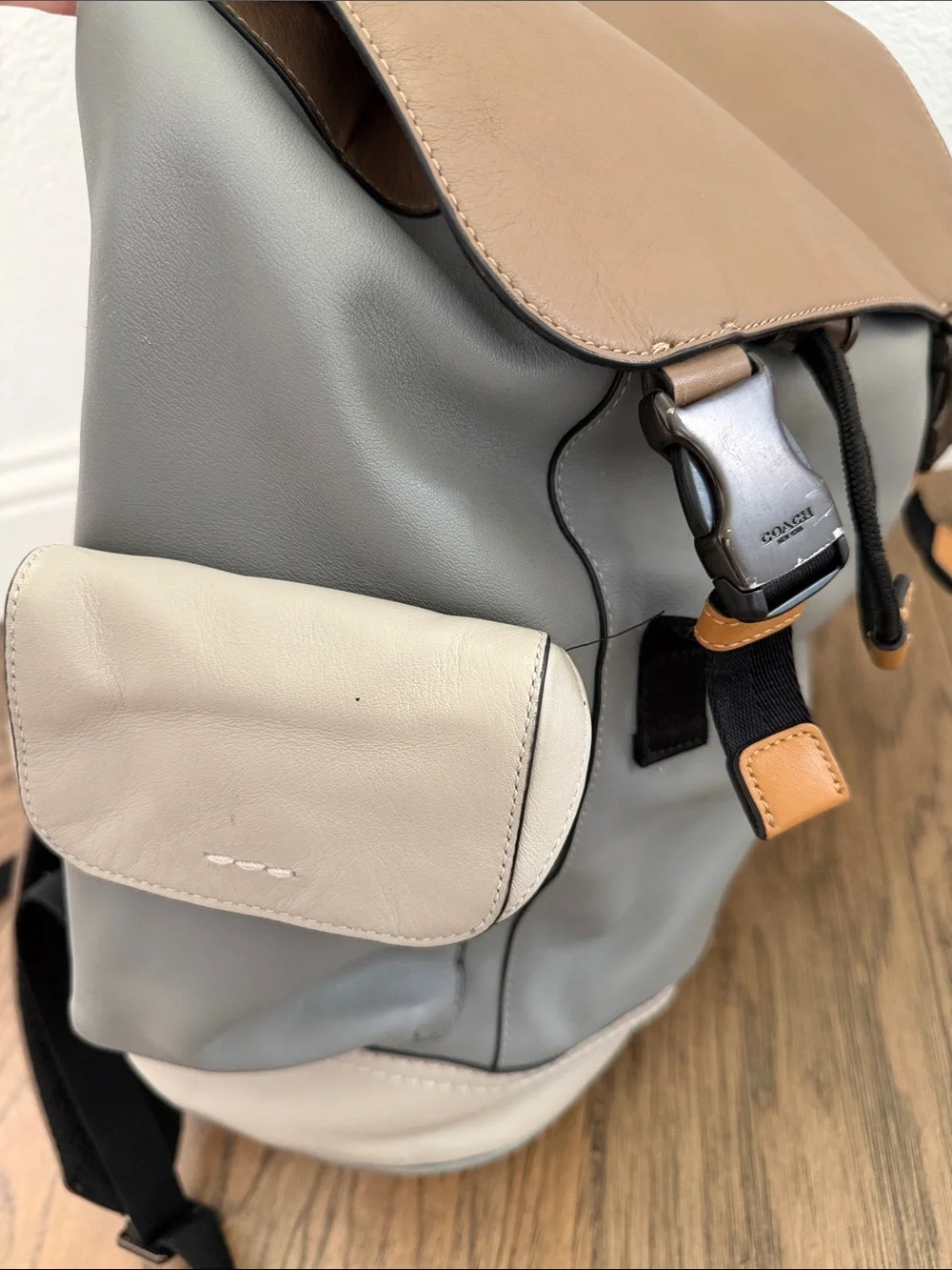 Coach Rivington Two-Tone Gray, Tan & Cream Men's Backpack